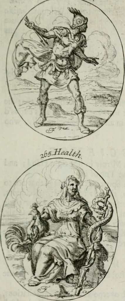 An illustration from Iconologia, or, Moral emblems, 1709, leaf 148