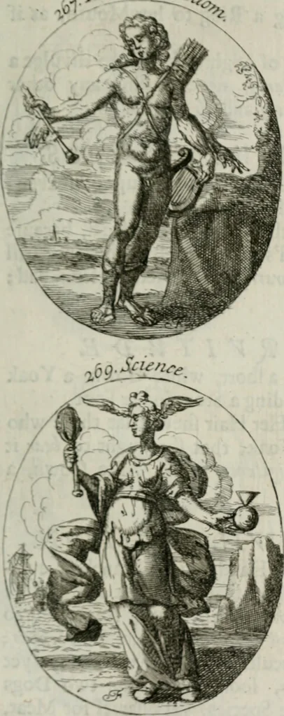 An illustration from Iconologia, or, Moral emblems, 1709, leaf 150