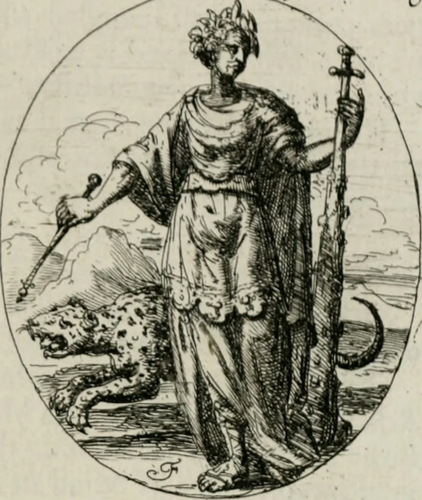 An illustration from Iconologia, or, Moral emblems, 1709, leaf 154