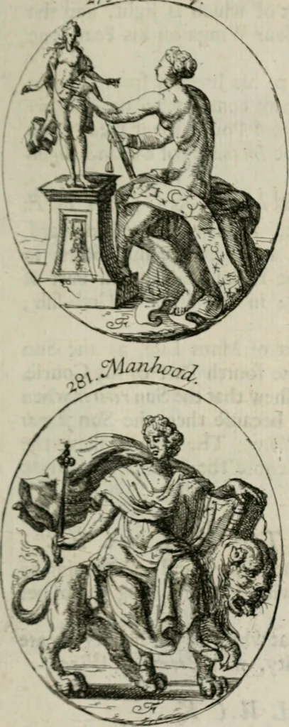An illustration from Iconologia, or, Moral emblems, 1709, leaf 156