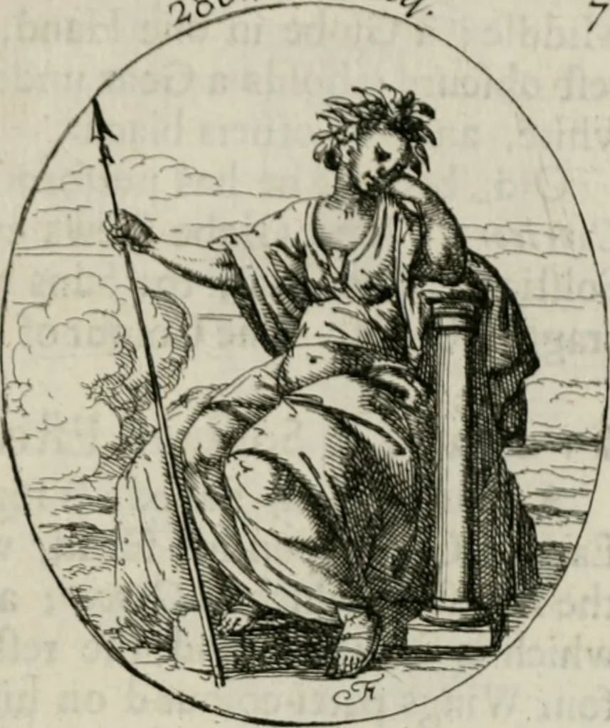 An illustration from Iconologia, or, Moral emblems, 1709, leaf 156