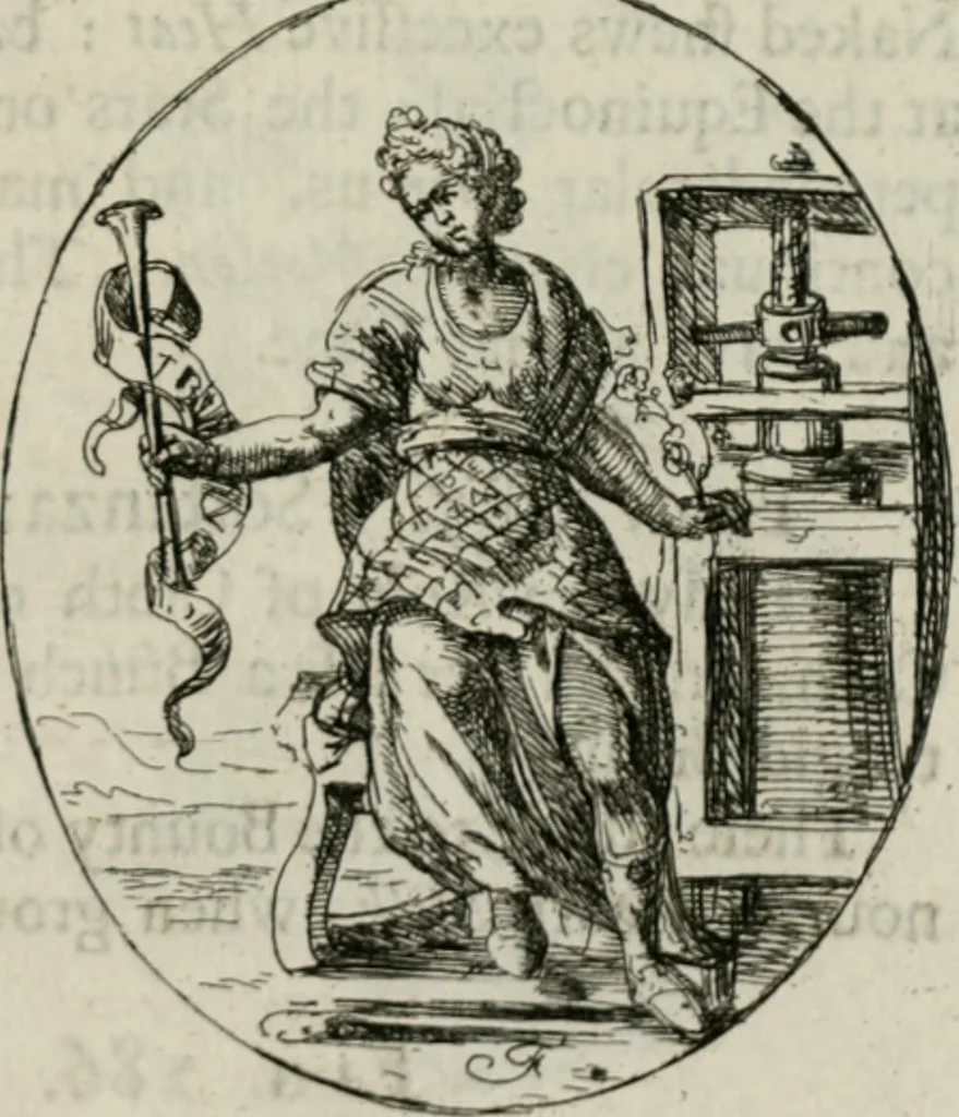 An illustration from Iconologia, or, Moral emblems, 1709, leaf 156