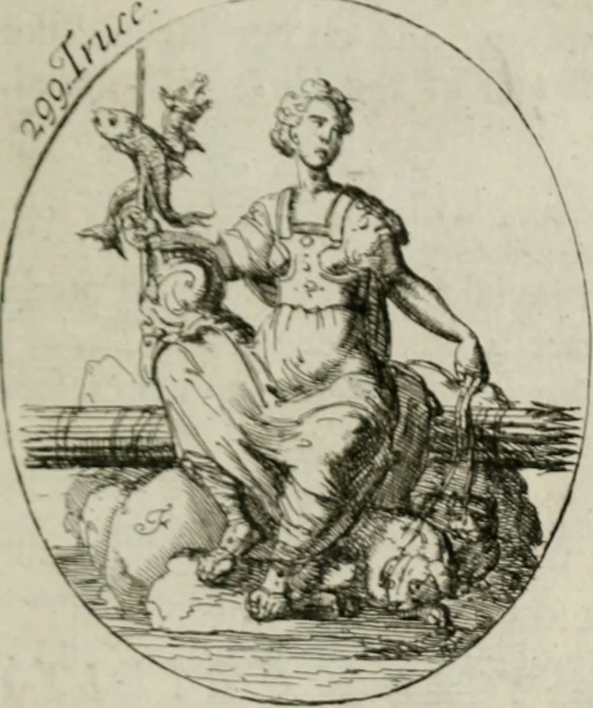 An illustration from Iconologia, or, Moral emblems, 1709, leaf 166