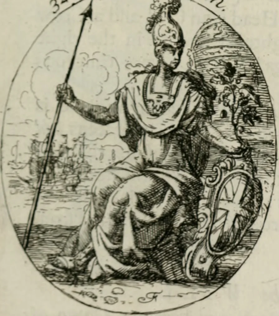 An illustration from Iconologia, or, Moral emblems, 1709, leaf 176