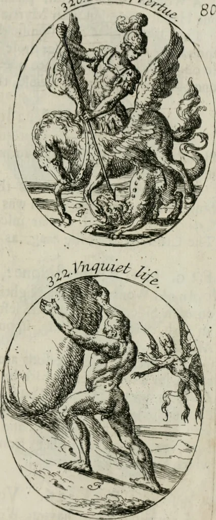 An illustration from Iconologia, or, Moral emblems, 1709, leaf 176
