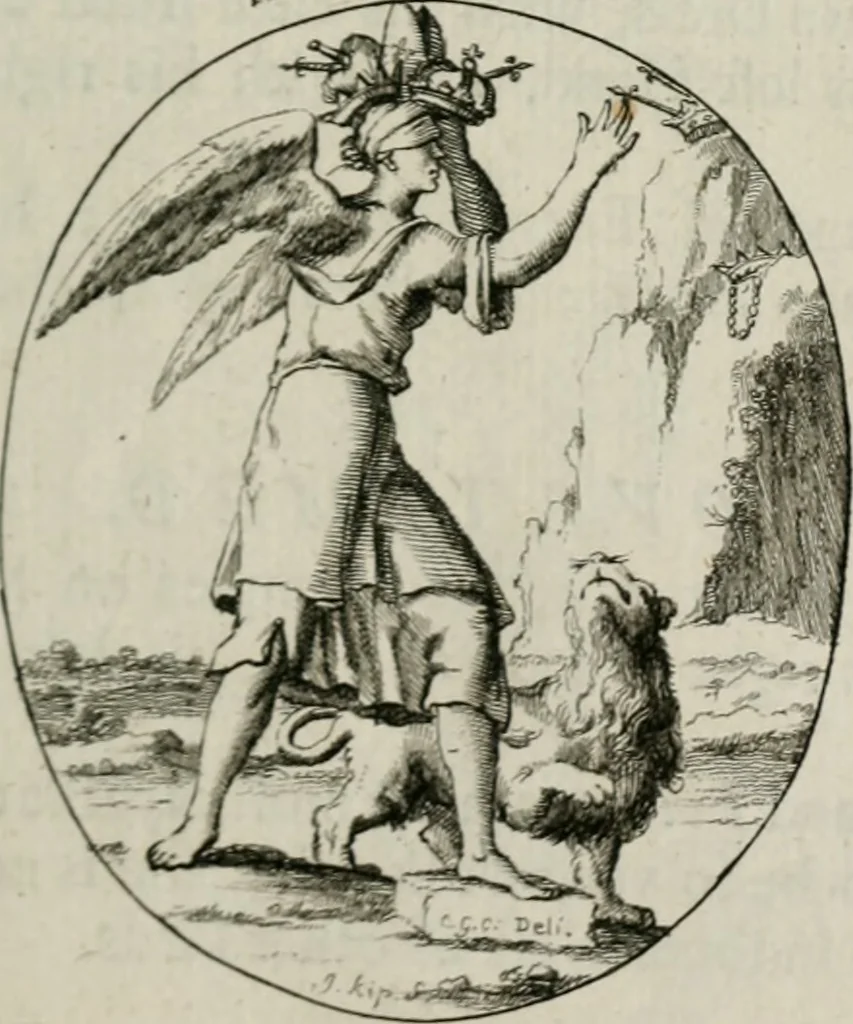An illustration from Iconologia, or, Moral emblems, 1709, leaf 22