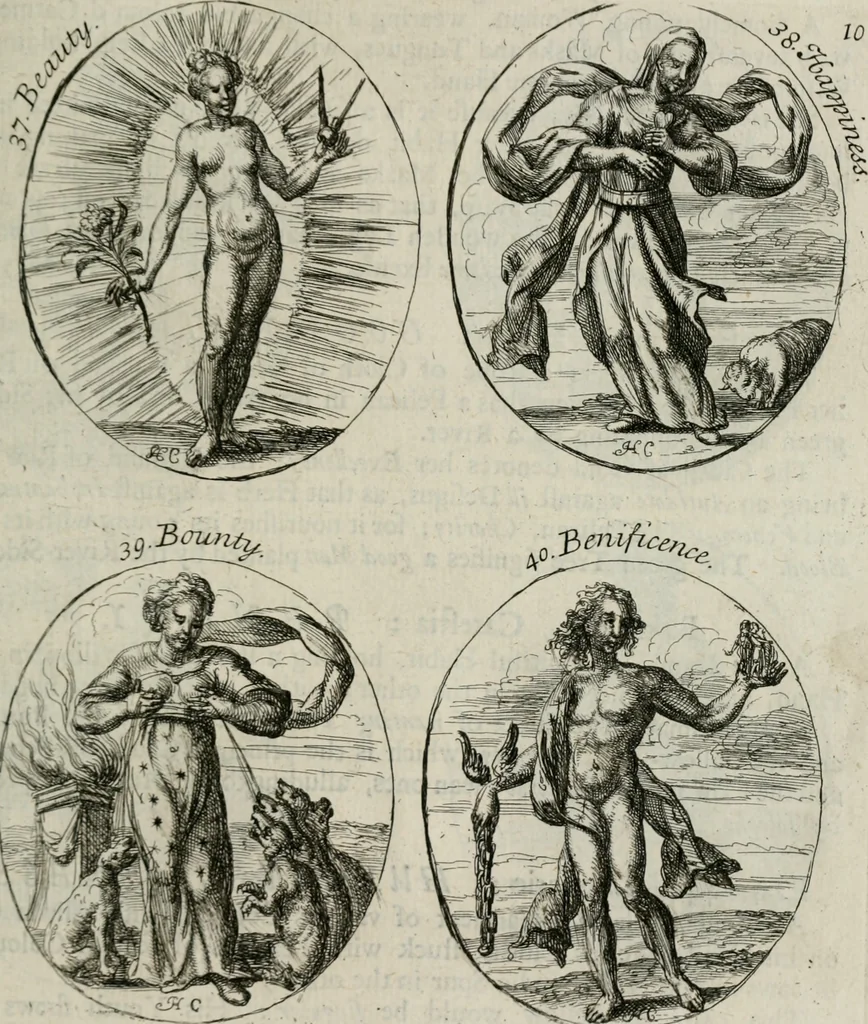 An illustration from Iconologia, or, Moral emblems, 1709, leaf 36