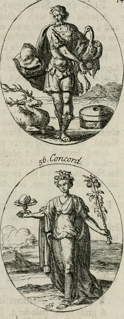 An illustration from Iconologia, or, Moral emblems, 1709, leaf 44