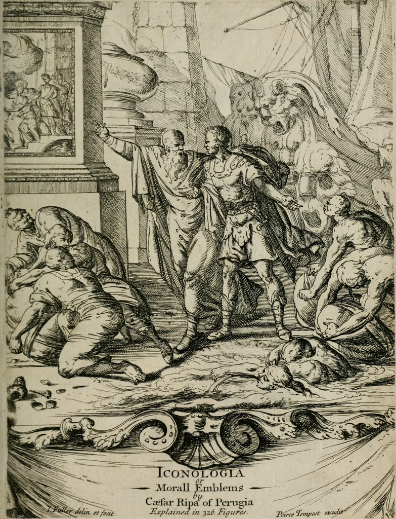 An illustration from Iconologia, or, Moral emblems, 1709, leaf 6