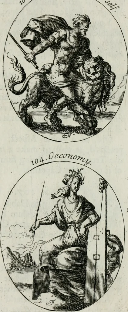 An illustration from Iconologia, or, Moral emblems, 1709, leaf 68