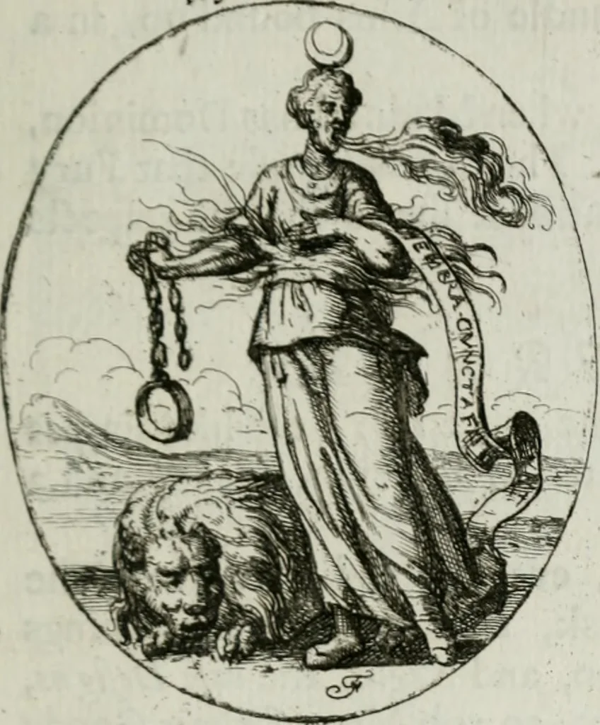 An illustration from Iconologia, or, Moral emblems, 1709, leaf 74