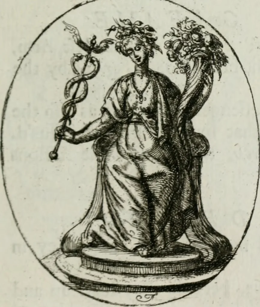 An illustration from Iconologia, or, Moral emblems, 1709, leaf 74