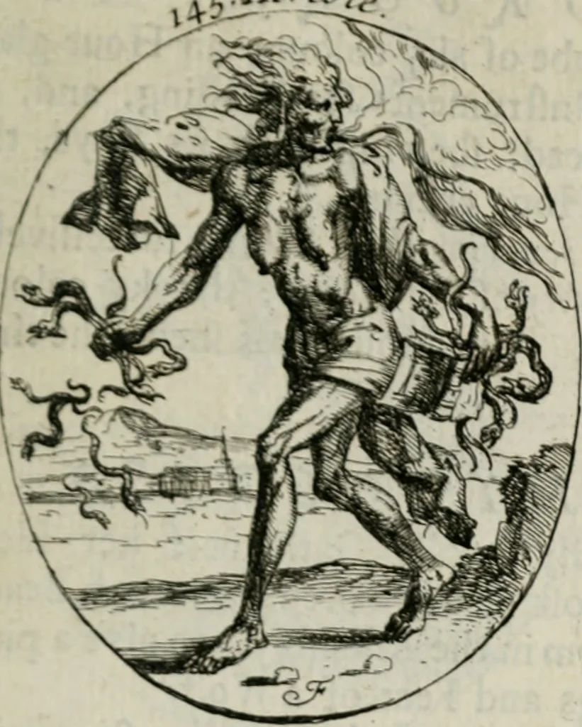 An illustration from Iconologia, or, Moral emblems, 1709, leaf 90