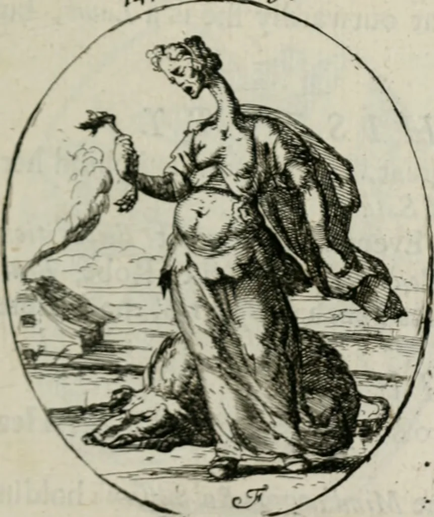 An illustration from Iconologia, or, Moral emblems, 1709, leaf 90