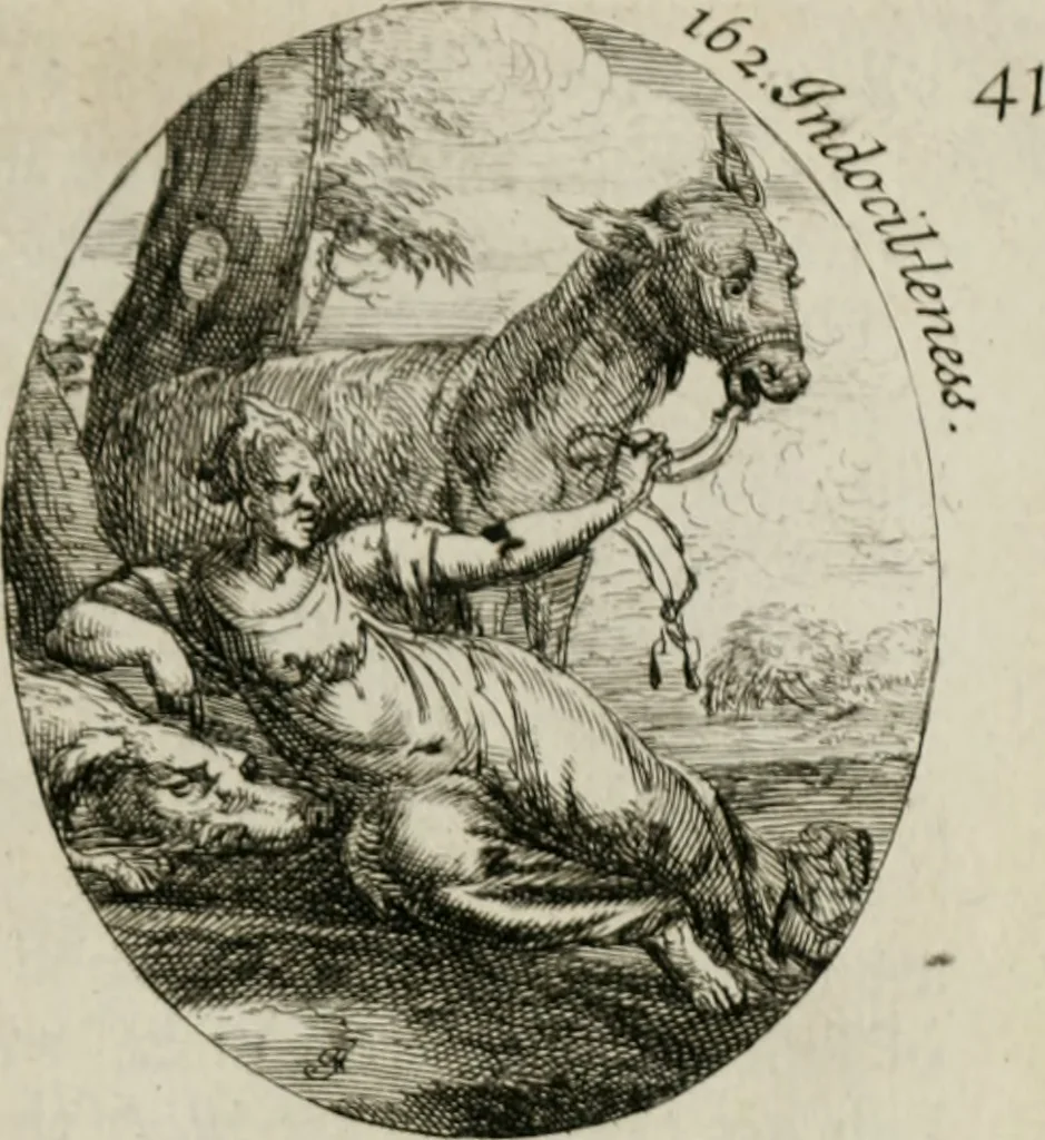 An illustration from Iconologia, or, Moral emblems, 1709, leaf 98