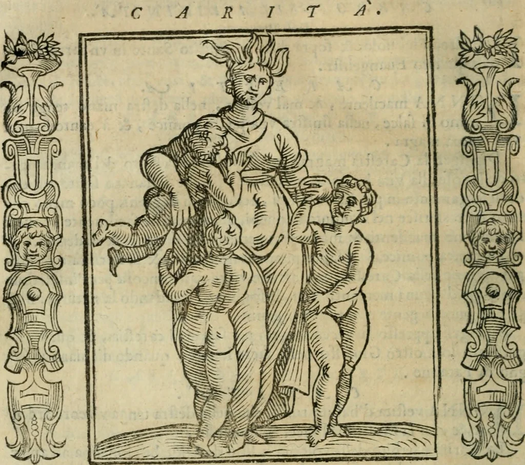 An illustration from Iconologia, ouero Descrittione d'imagini delle virtu', vitij, affetti, passioni humane, corpi celesti, mondo e sue parti., 1611, leaf 107