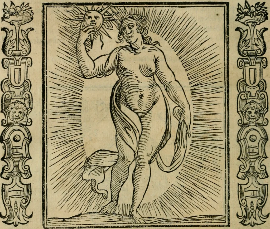 An illustration from Iconologia, ouero Descrittione d'imagini delle virtu', vitij, affetti, passioni humane, corpi celesti, mondo e sue parti., 1611, leaf 113