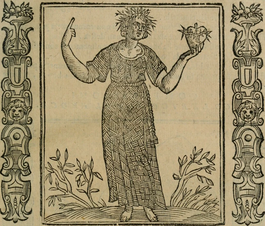An illustration from Iconologia, ouero Descrittione d'imagini delle virtu', vitij, affetti, passioni humane, corpi celesti, mondo e sue parti., 1611, leaf 118