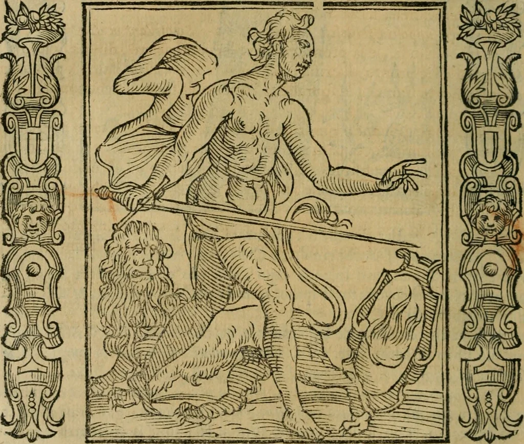 An illustration from Iconologia, ouero Descrittione d'imagini delle virtu', vitij, affetti, passioni humane, corpi celesti, mondo e sue parti., 1611, leaf 119