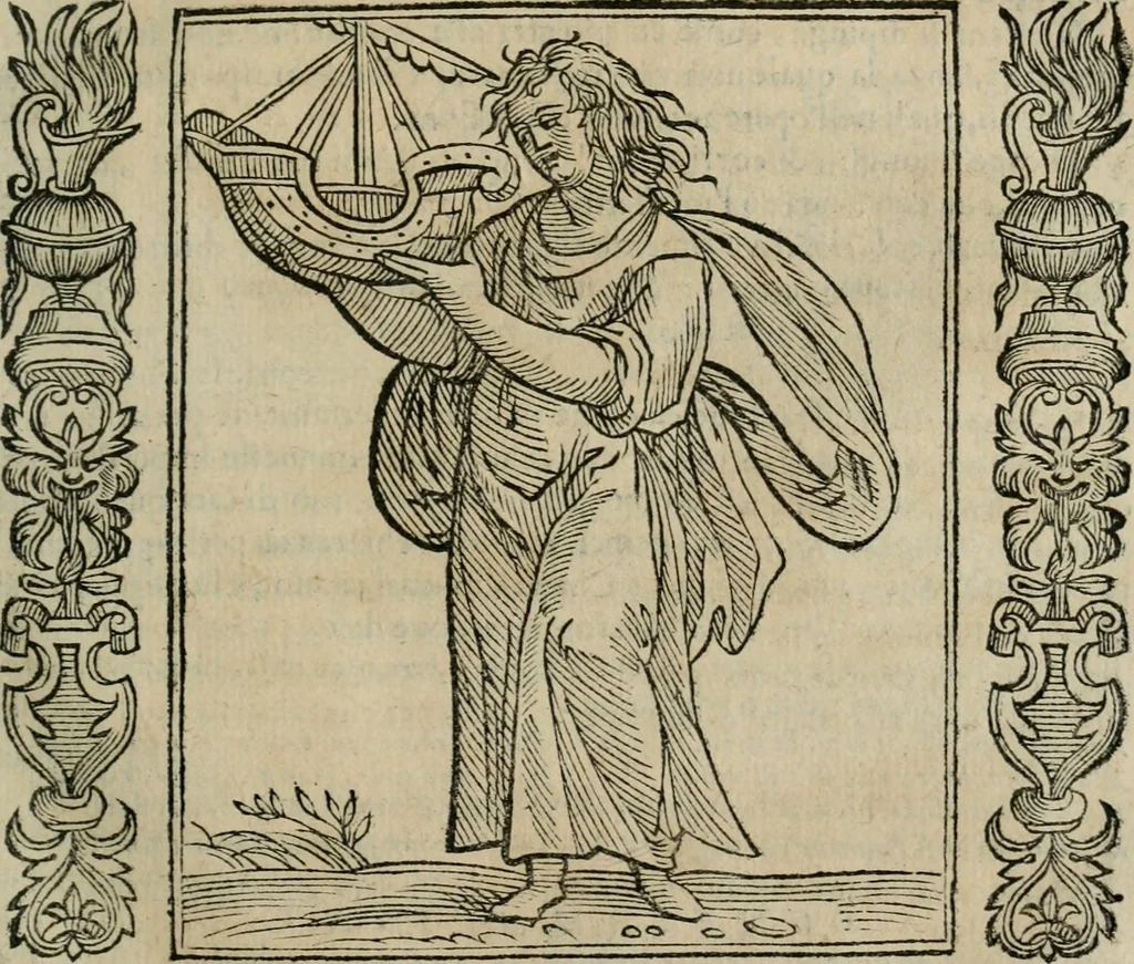 An illustration from Iconologia, ouero Descrittione d'imagini delle virtu', vitij, affetti, passioni humane, corpi celesti, mondo e sue parti., 1611, leaf 128