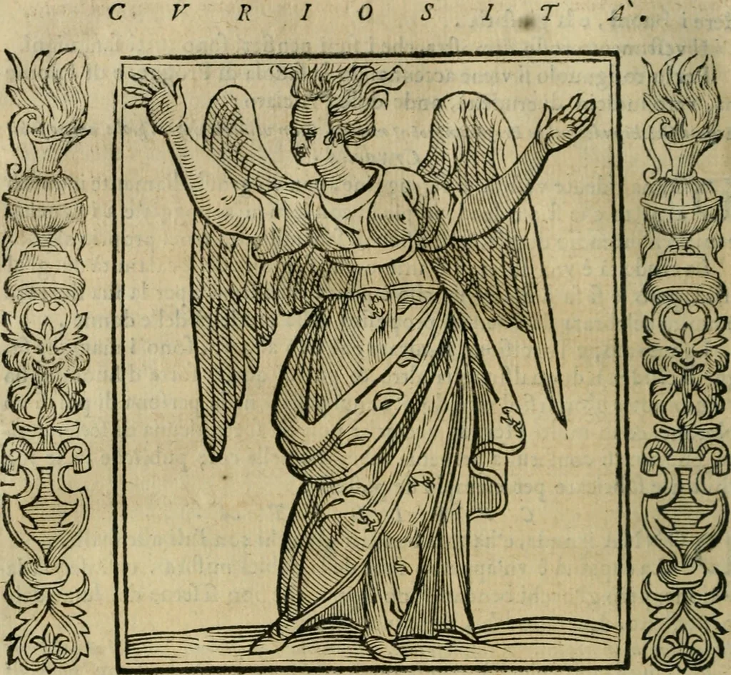 An illustration from Iconologia, ouero Descrittione d'imagini delle virtu', vitij, affetti, passioni humane, corpi celesti, mondo e sue parti., 1611, leaf 149