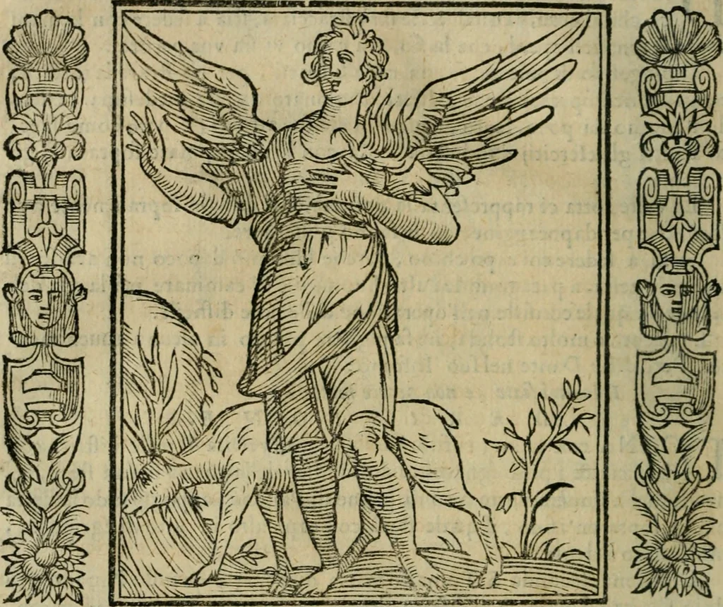 An illustration from Iconologia, ouero Descrittione d'imagini delle virtu', vitij, affetti, passioni humane, corpi celesti, mondo e sue parti., 1611, leaf 151