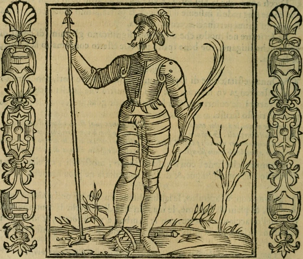 An illustration from Iconologia, ouero Descrittione d'imagini delle virtu', vitij, affetti, passioni humane, corpi celesti, mondo e sue parti., 1611, leaf 157