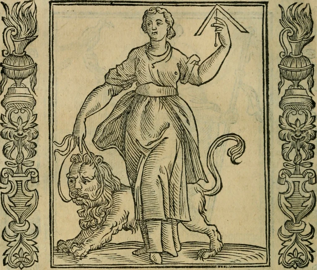 An illustration from Iconologia, ouero Descrittione d'imagini delle virtu', vitij, affetti, passioni humane, corpi celesti, mondo e sue parti., 1611, leaf 181