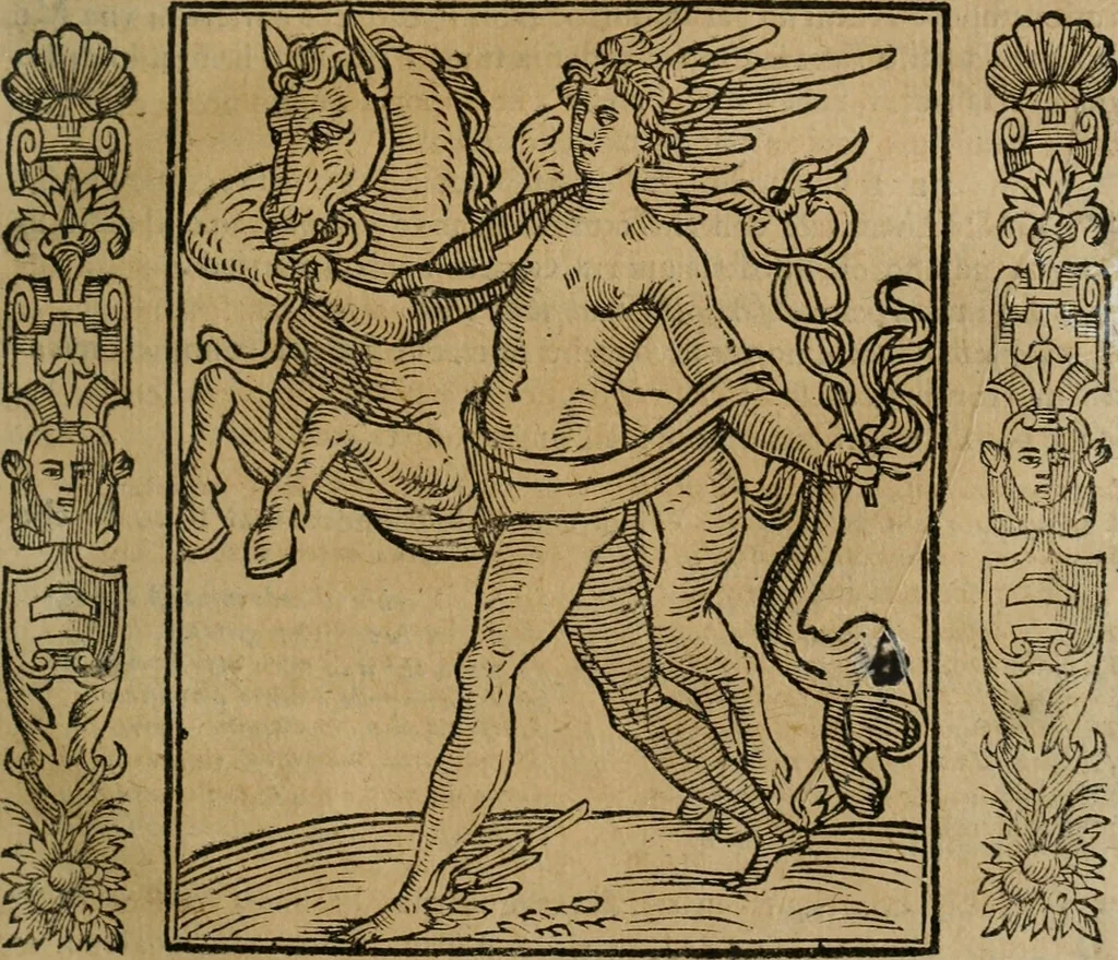 An illustration from Iconologia, ouero Descrittione d'imagini delle virtu', vitij, affetti, passioni humane, corpi celesti, mondo e sue parti., 1611, leaf 190