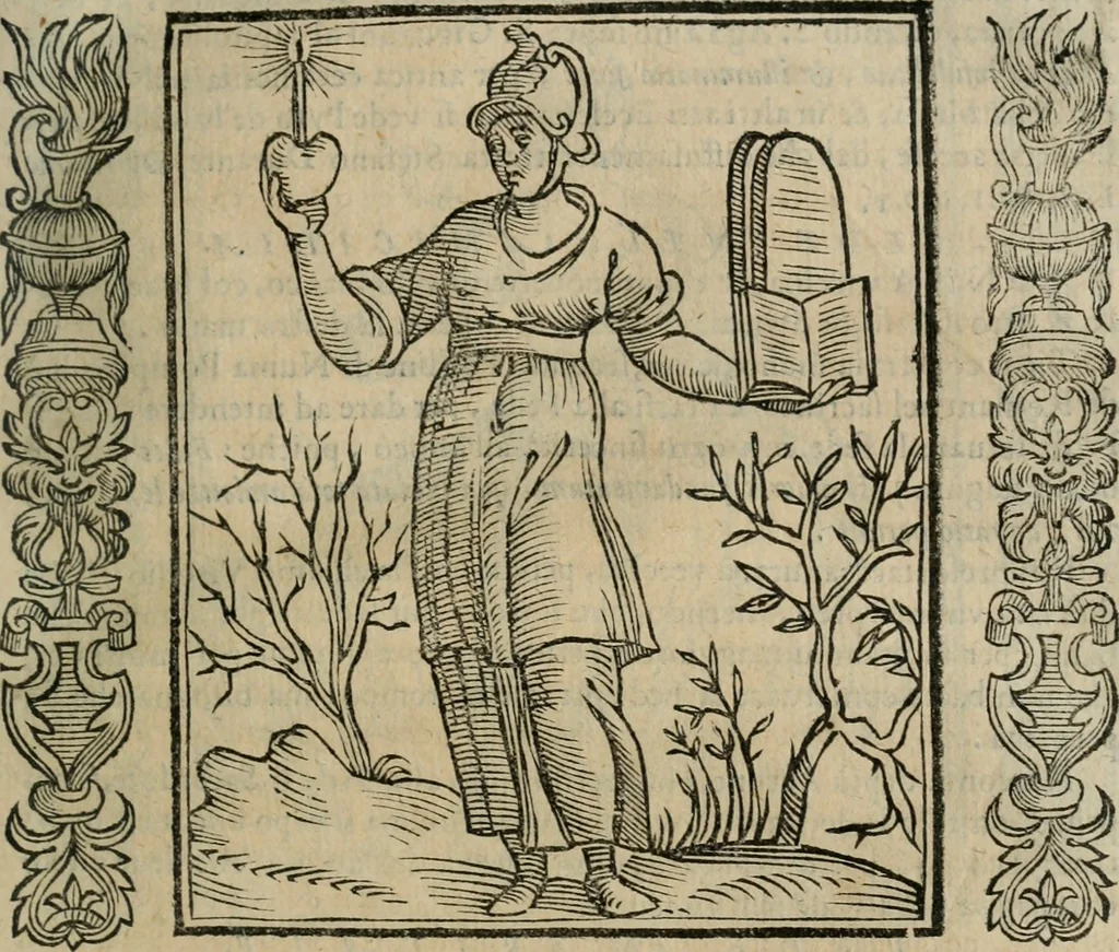 An illustration from Iconologia, ouero Descrittione d'imagini delle virtu', vitij, affetti, passioni humane, corpi celesti, mondo e sue parti., 1611, leaf 198