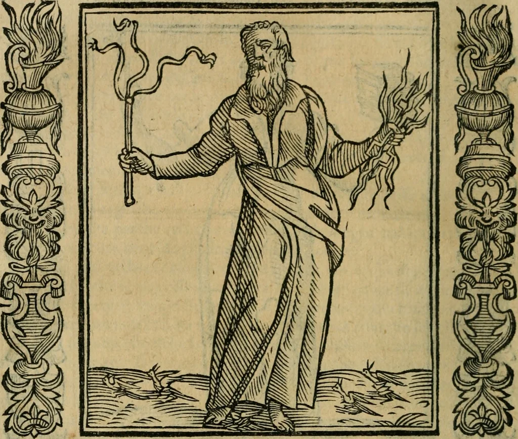 An illustration from Iconologia, ouero Descrittione d'imagini delle virtu', vitij, affetti, passioni humane, corpi celesti, mondo e sue parti., 1611, leaf 213