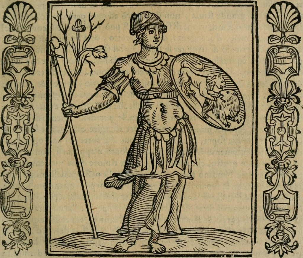 An illustration from Iconologia, ouero Descrittione d'imagini delle virtu', vitij, affetti, passioni humane, corpi celesti, mondo e sue parti., 1611, leaf 214
