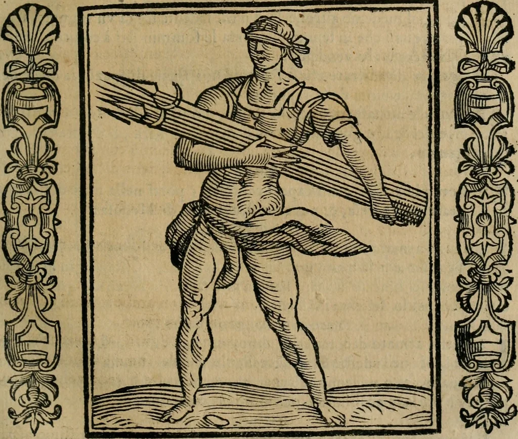 An illustration from Iconologia, ouero Descrittione d'imagini delle virtu', vitij, affetti, passioni humane, corpi celesti, mondo e sue parti., 1611, leaf 224