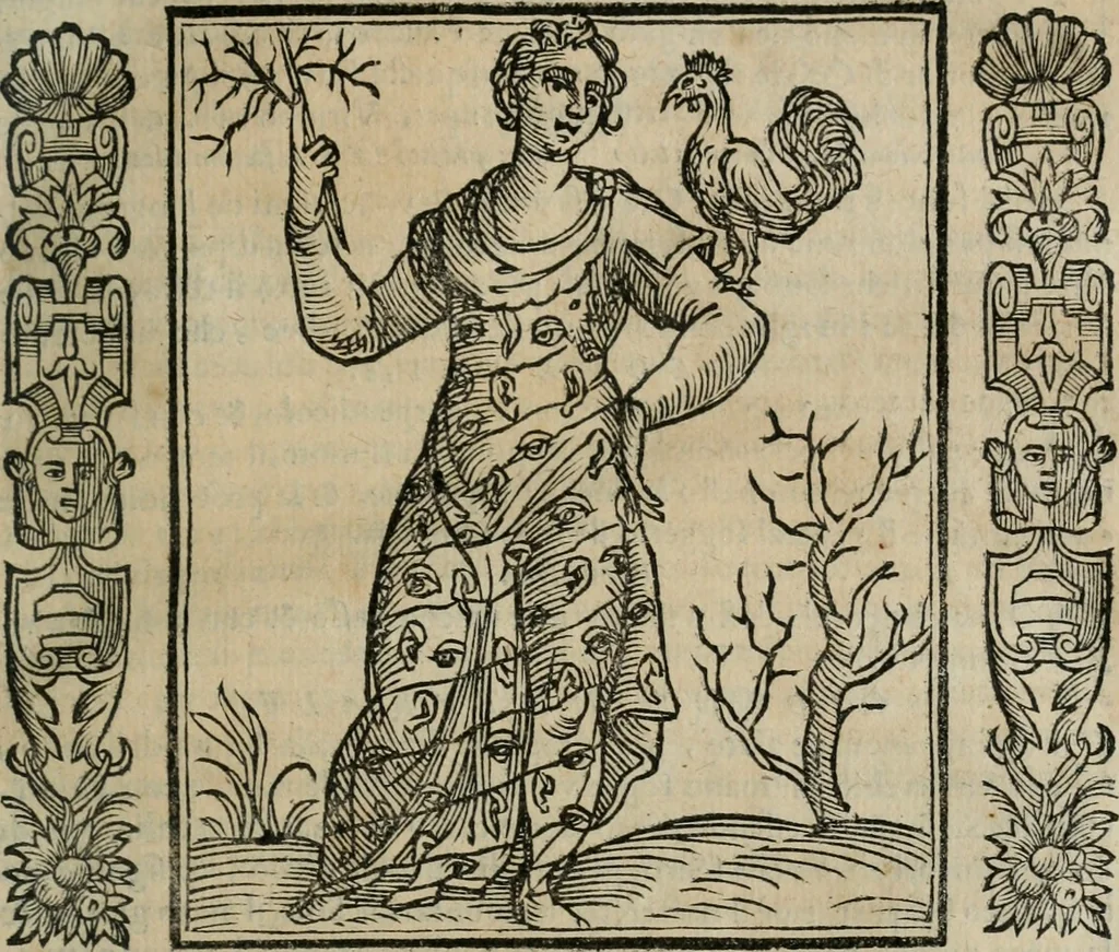 An illustration from Iconologia, ouero Descrittione d'imagini delle virtu', vitij, affetti, passioni humane, corpi celesti, mondo e sue parti., 1611, leaf 230