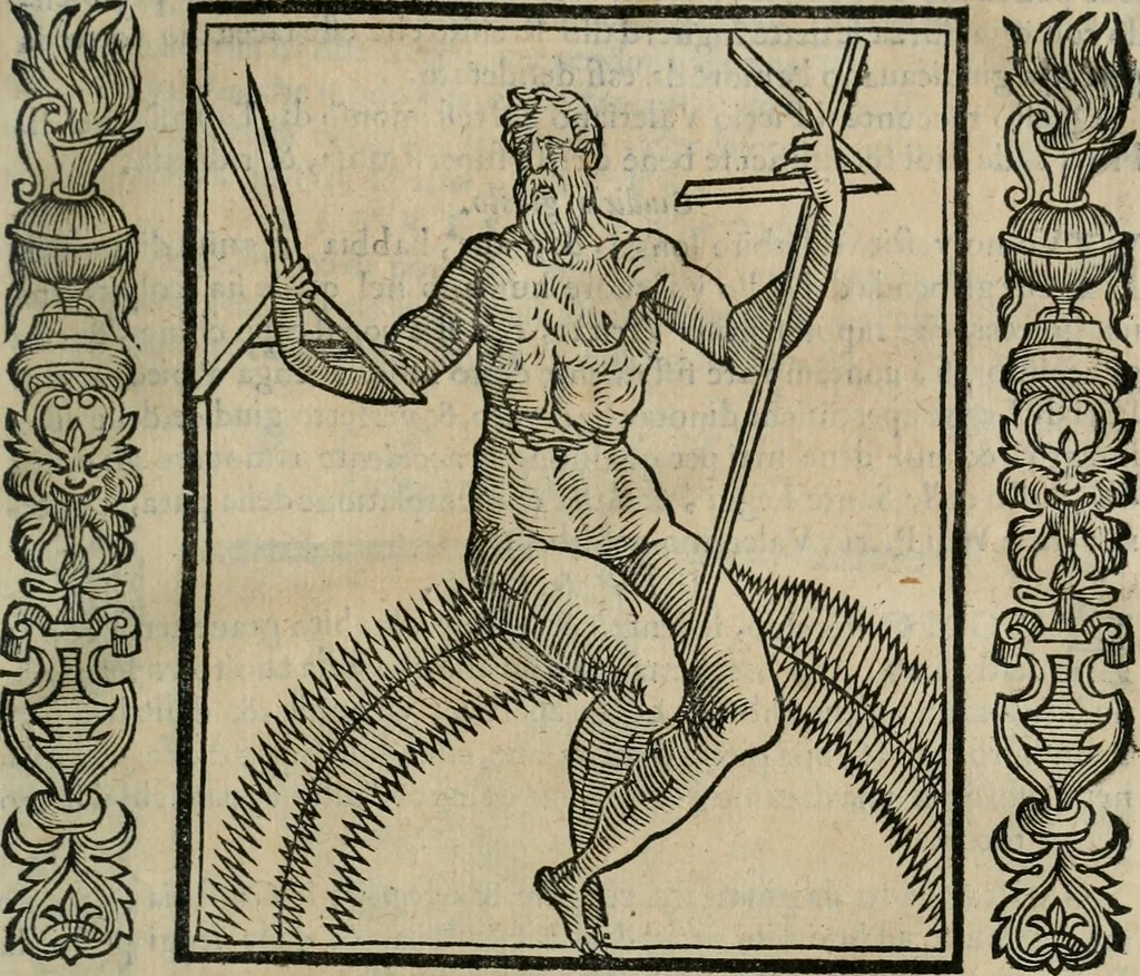 An illustration from Iconologia, ouero Descrittione d'imagini delle virtu', vitij, affetti, passioni humane, corpi celesti, mondo e sue parti., 1611, leaf 234