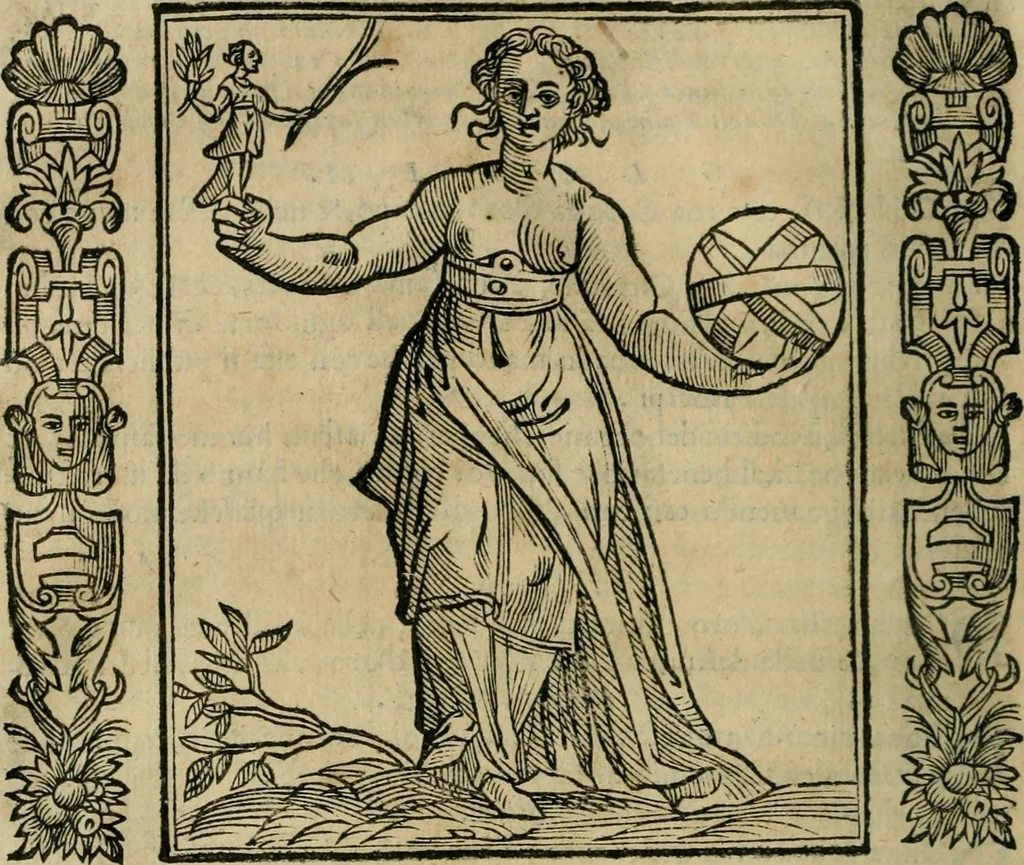 An illustration from Iconologia, ouero Descrittione d'imagini delle virtu', vitij, affetti, passioni humane, corpi celesti, mondo e sue parti., 1611, leaf 243