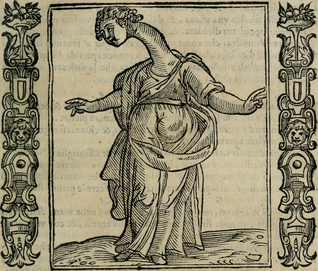 An illustration from Iconologia, ouero Descrittione d'imagini delle virtu', vitij, affetti, passioni humane, corpi celesti, mondo e sue parti., 1611, leaf 244
