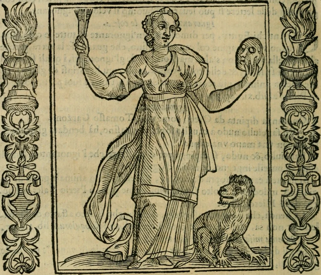 An illustration from Iconologia, ouero Descrittione d'imagini delle virtu', vitij, affetti, passioni humane, corpi celesti, mondo e sue parti., 1611, leaf 277