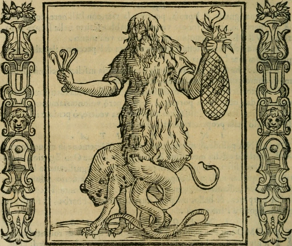 An illustration from Iconologia, ouero Descrittione d'imagini delle virtu', vitij, affetti, passioni humane, corpi celesti, mondo e sue parti., 1611, leaf 283