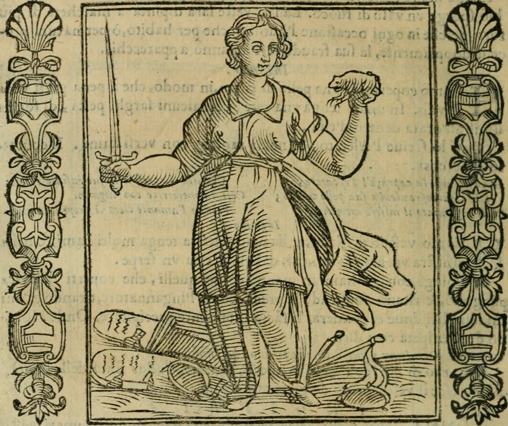 An illustration from Iconologia, ouero Descrittione d'imagini delle virtu', vitij, affetti, passioni humane, corpi celesti, mondo e sue parti., 1611, leaf 285