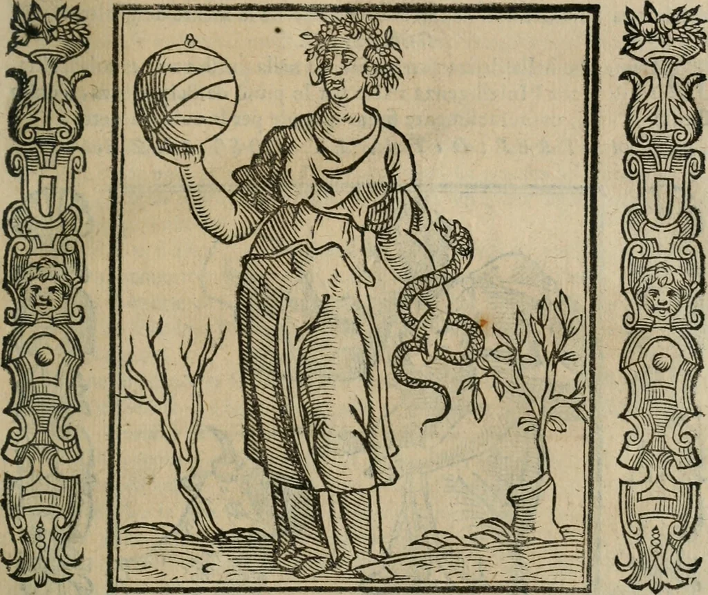 An illustration from Iconologia, ouero Descrittione d'imagini delle virtu', vitij, affetti, passioni humane, corpi celesti, mondo e sue parti., 1611, leaf 294