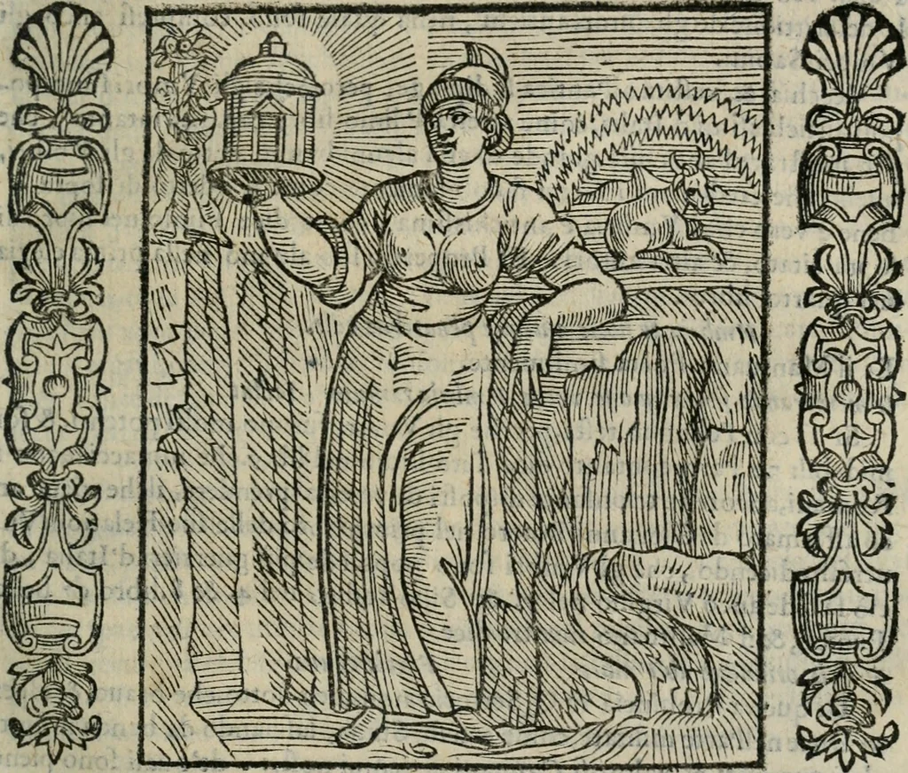 An illustration from Iconologia, ouero Descrittione d'imagini delle virtu', vitij, affetti, passioni humane, corpi celesti, mondo e sue parti., 1611, leaf 310