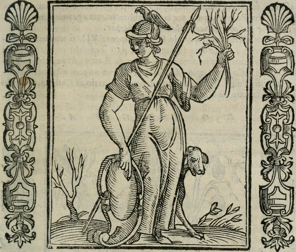 An illustration from Iconologia, ouero Descrittione d'imagini delle virtu', vitij, affetti, passioni humane, corpi celesti, mondo e sue parti., 1611, leaf 324