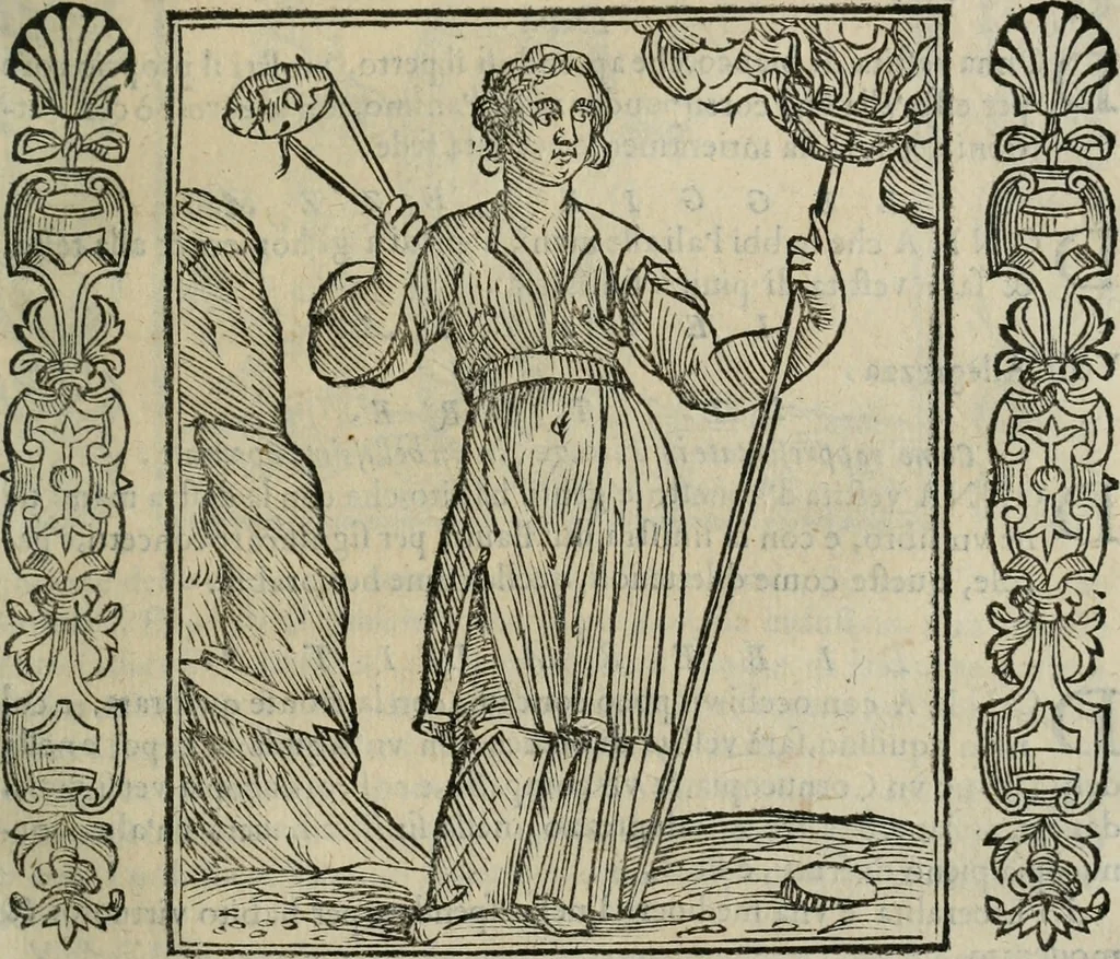 An illustration from Iconologia, ouero Descrittione d'imagini delle virtu', vitij, affetti, passioni humane, corpi celesti, mondo e sue parti., 1611, leaf 344