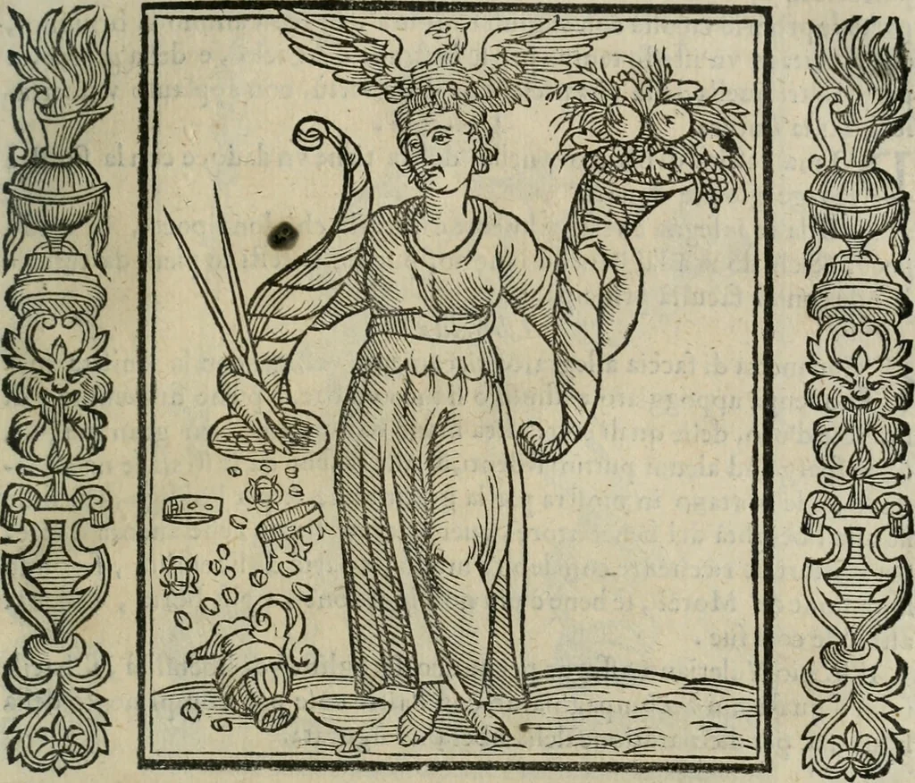 An illustration from Iconologia, ouero Descrittione d'imagini delle virtu', vitij, affetti, passioni humane, corpi celesti, mondo e sue parti., 1611, leaf 346