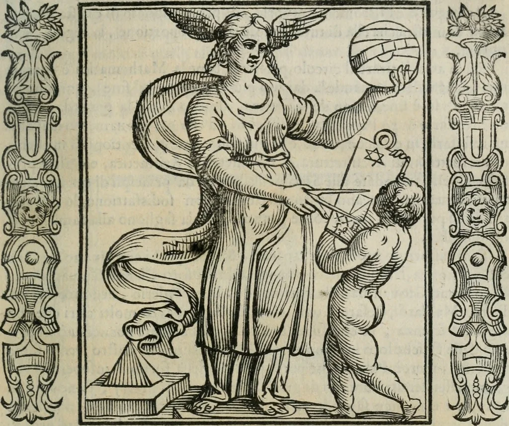 An illustration from Iconologia, ouero Descrittione d'imagini delle virtu', vitij, affetti, passioni humane, corpi celesti, mondo e sue parti., 1611, leaf 364