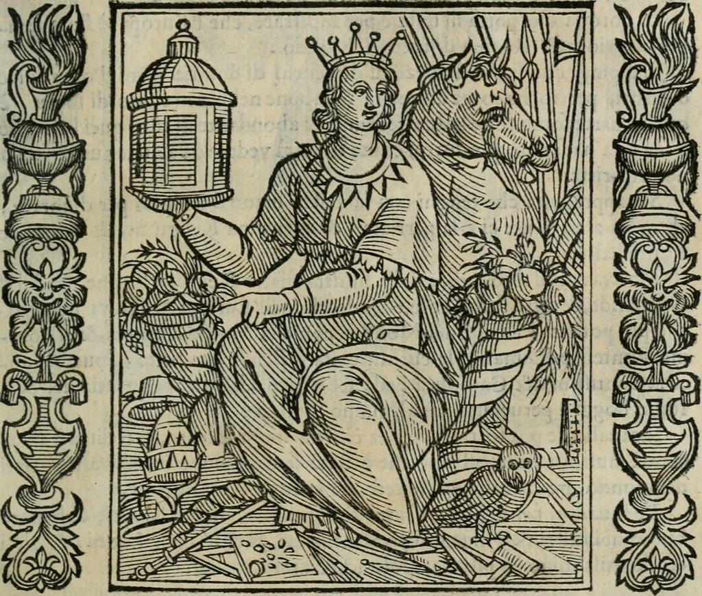An illustration from Iconologia, ouero Descrittione d'imagini delle virtu', vitij, affetti, passioni humane, corpi celesti, mondo e sue parti., 1611, leaf 390