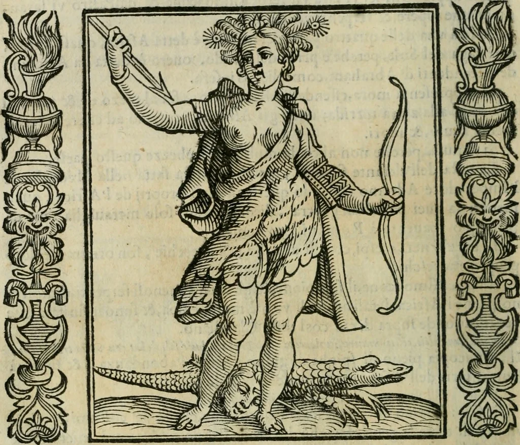 An illustration from Iconologia, ouero Descrittione d'imagini delle virtu', vitij, affetti, passioni humane, corpi celesti, mondo e sue parti., 1611, leaf 395