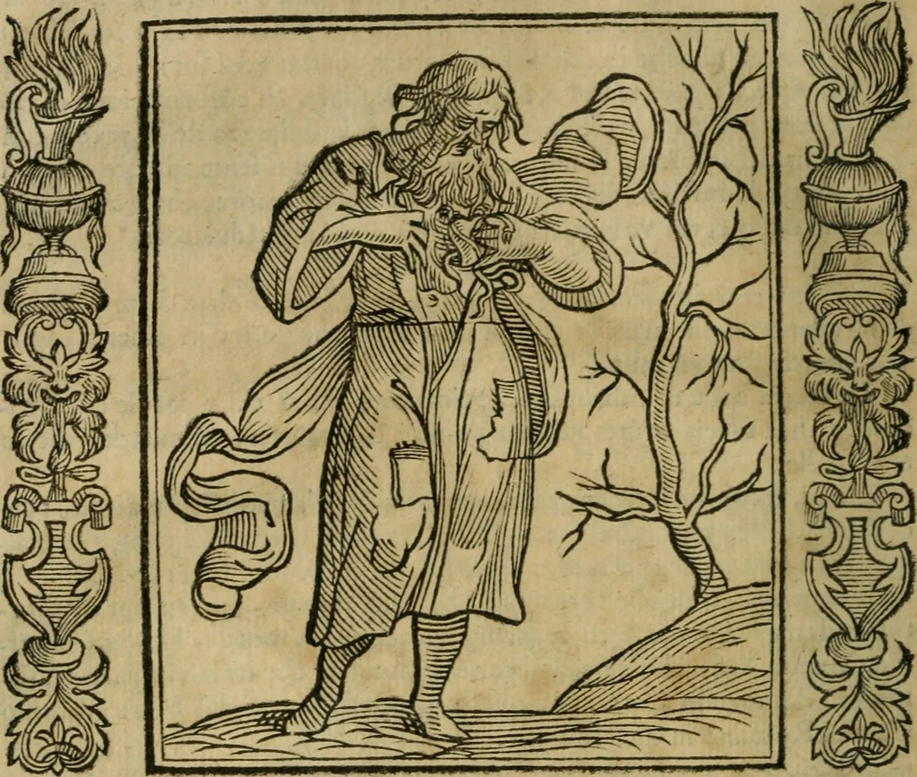 An illustration from Iconologia, ouero Descrittione d'imagini delle virtu', vitij, affetti, passioni humane, corpi celesti, mondo e sue parti., 1611, leaf 43