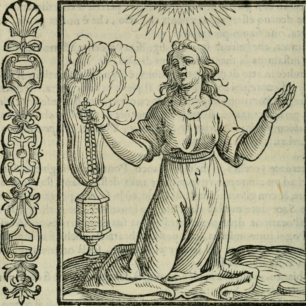 An illustration from Iconologia, ouero Descrittione d'imagini delle virtu', vitij, affetti, passioni humane, corpi celesti, mondo e sue parti., 1611, leaf 431